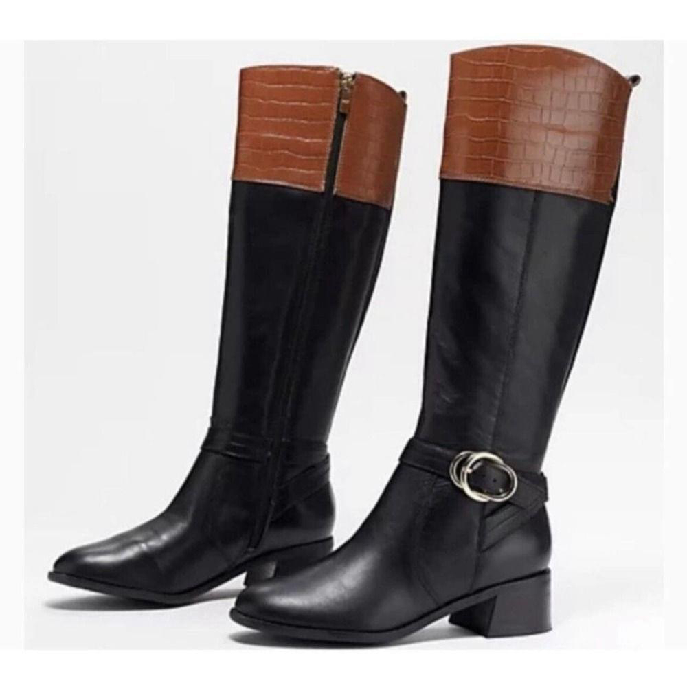 Marc Fisher Hailin Wide Calf Leather Tall Shaft‎ Boots